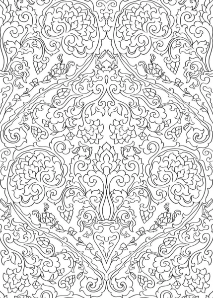 Abstract Pattern Damask Floral Filigree Ornament Black White Template Wallpaper Royalty Free Stock Vectors
