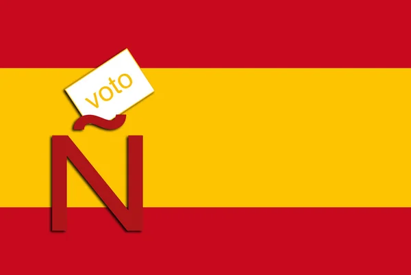스페인에서 선거입니다 스페인 깃발의 배경으로 그림입니다 아이콘 스페인어의 아이콘에 됩니다 — 스톡 사진