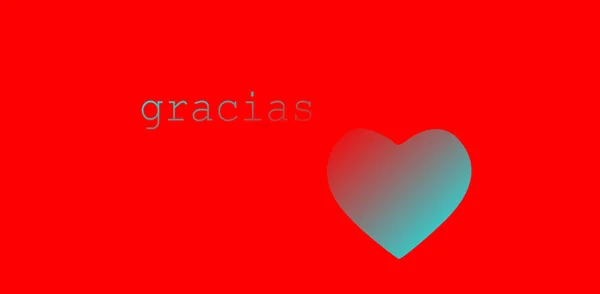 Cartel Minimalista Con Corazón Palabra Gracias Gracias Español Elegantes Colores —  Fotos de Stock