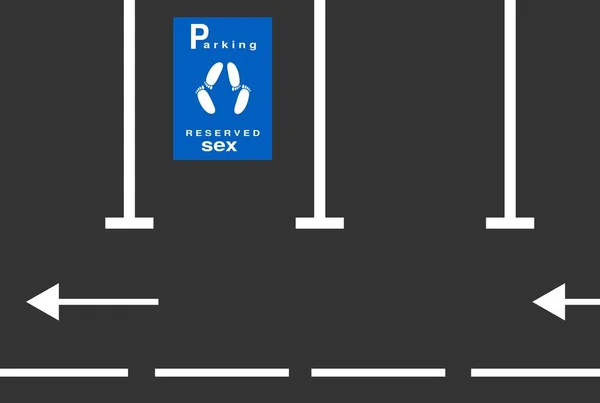 Иллюстрация Дорожного Знака Раскрашенного Земле Вид Сверху Общественная Парковка Полового — стоковое фото