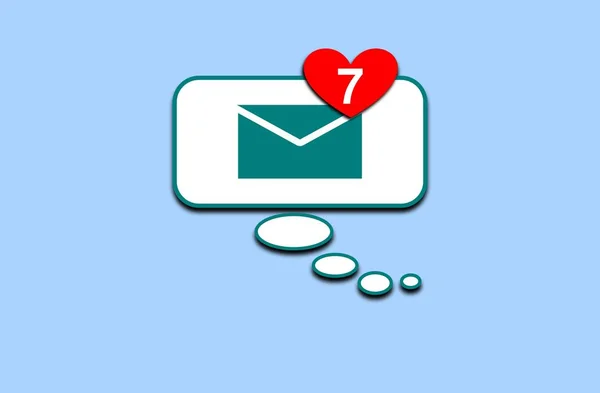 Ilustração Receber Mensagens Com Coração Tecnologia Mensagens Com Amor Notificação — Fotografia de Stock