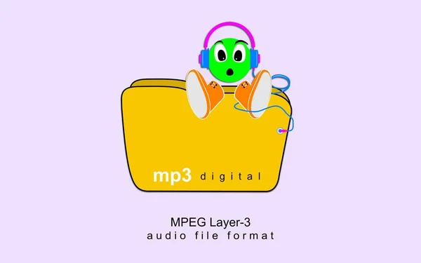 Ілюстрація Mp3 Дуже Популярний Формат Звукового Кодування Mpeg Layer Iii — стокове фото