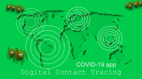 Apps Seguidor Rastreamento Covid Aplicações Software Rastreamento Contacto Digital Resposta — Fotografia de Stock