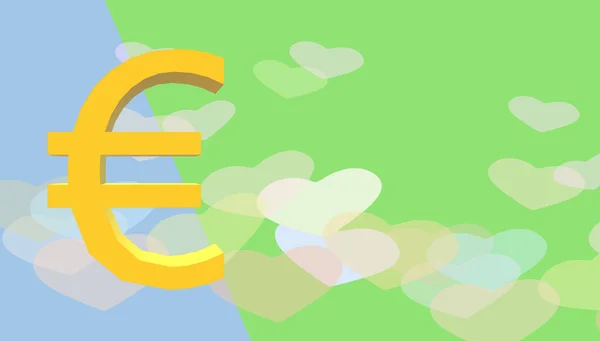 Монета Экономика Бизнес Финансы Европейский Союз Символ Евро Иллюстрация Случайным — стоковое фото