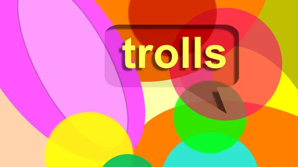 Trolls in dialog balloons. False information spread deliberately to deceive. Disinformation. Graphic. Falsehood, fib, lies or incorrect. Speech bubble with color. Half-truths.