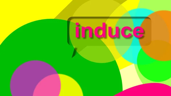 Lead, abet, inclines, induce in dialog balloons. False information spread deliberately. Disinformation. Manipulation. Counter-information, indoctrination, propaganda. Speech bubble with color.