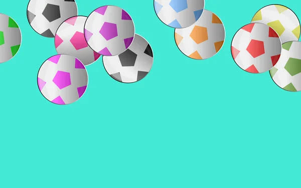 Group Different Colored Soccer Balls Football Sport Digital Drawing Relating — Stock Photo, Image