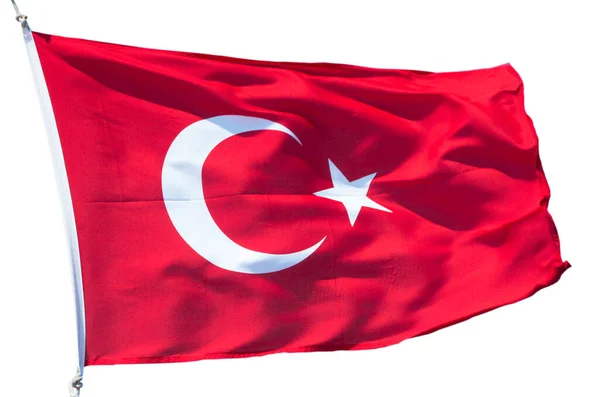 Beyaz Zemin Üzerinde Izole Türk Bayrağı Türkiye Cumhuriyeti Ulusal Bayrağı Telifsiz Stok Imajlar