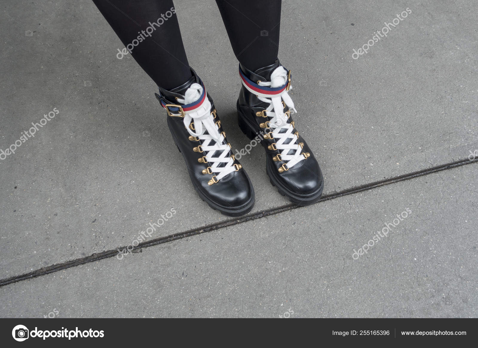black shoes white laces