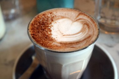 kahve, kalp, latte, yerel bir kahve dükkanında