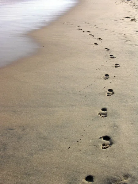 Sand fot spår går mot betraktaren — Stockfoto