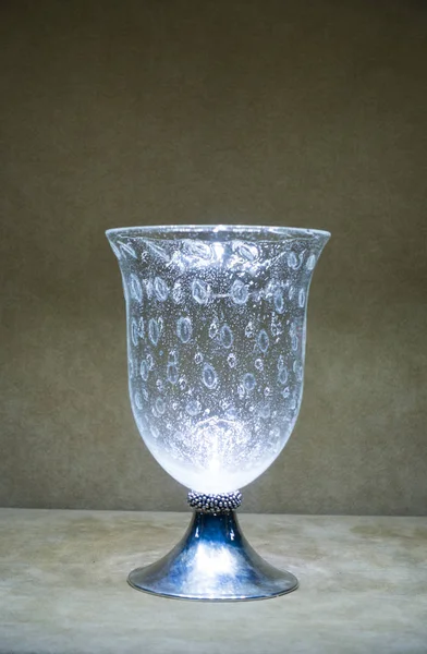 metal taban ve desenli cam ile dekoratif içme cam