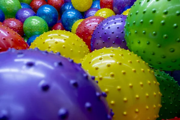 Hobbelige Kleurrijke Rubber Kunststof Kinderen Spelen Speelgoed Lucht Ballen — Stockfoto