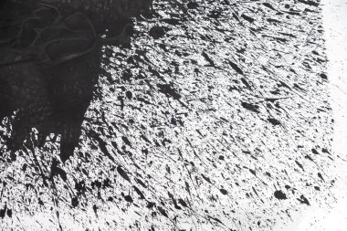 grunge siyah mürekkep lekeleri ve beyaz kağıt üzerinde splats