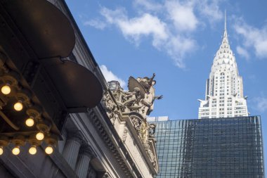 Büyük Merkez İstasyonu giriş MARQUIE heykel bakıyor ve 