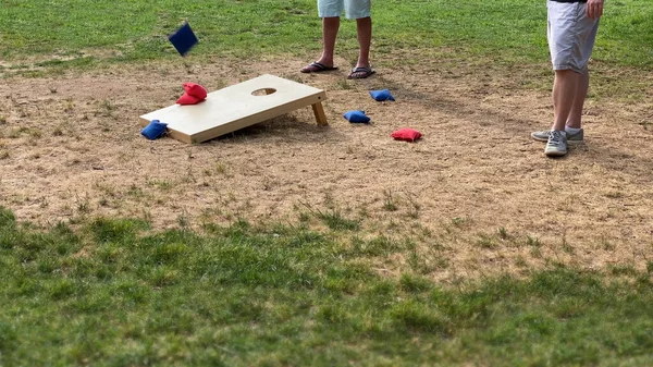 Yaz Günü Bir Halk Parkında Dört Şiir Oyunu Oynuyor — Stok fotoğraf