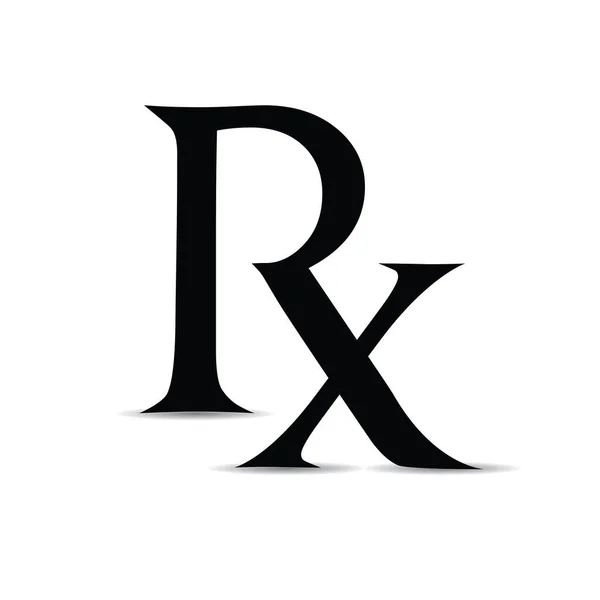 Doktor ve doktor ilaçları ve reçetesi için modern RX logo simgesi.