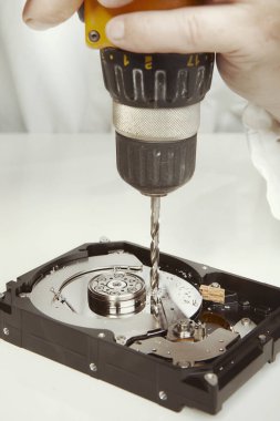 Sabit disk sürücü uzman silme veri--dan sert yuvarlak yüzey götürmek ile matkap