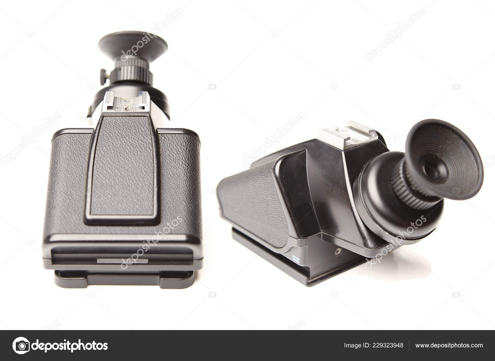 Used Older Retro Camera Viewfinder Loupe Slr Film Camera 6X6 Stock