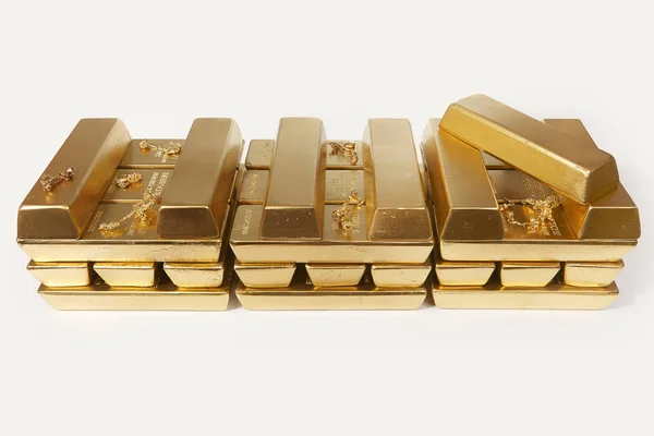 Hundreds Kilos Illegal Gold Bullions Background — Stock Photo, Image