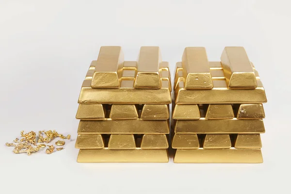 Hundreds Kilos Illegal Gold Bullions Background — Stock Photo, Image