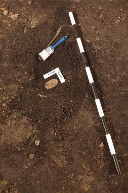 Nadir adak kadın heykeli nin bulunması sırasında tropikal yerde arkeolog