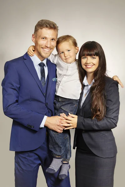 Young Cute Married Couple Three Years Old Son — Stock Photo, Image
