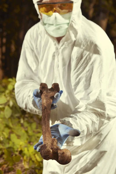 Restos Humanos Más Antiguos Encontrados Bosque Recolección Esqueletos Por Policía — Foto de Stock