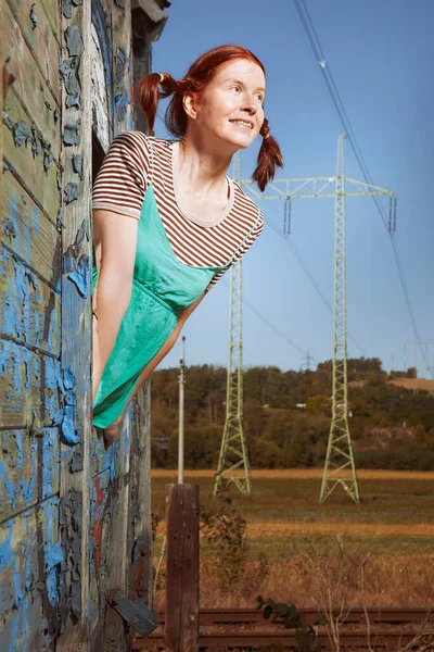 Mooie Dame Stijl Van Europese Beroemde Kinderen Held Acteren Poseren — Stockfoto