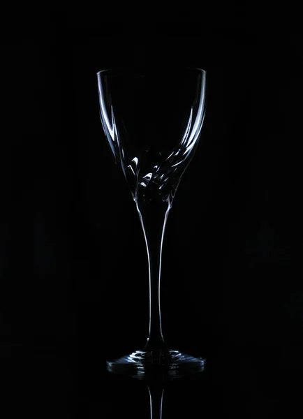Wine Glass Black Background — Stock Photo, Image
