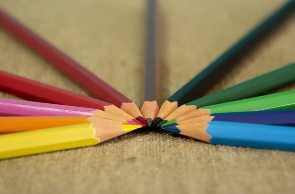 Gekleurde Potloden Doek — Stockfoto