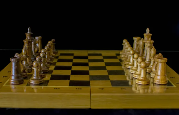 Chess Chess Board Black Background — Stock Photo, Image