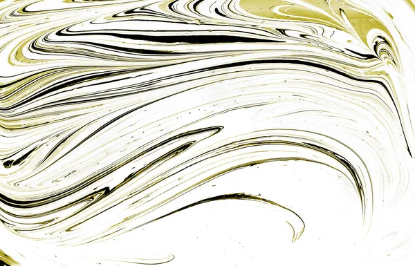 Marmer Inkt Patroon Textuur Abstracte Achtergrond Zwart Goud Witte Toon — Stockfoto