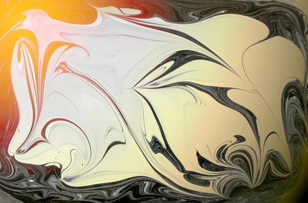 Мраморные Чернила Текстура Абстрактный Фон Черный Золотой Белый Тон — стоковое фото