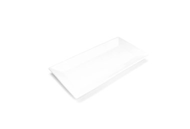 Boş seramik beyaz tabak beyaz arkaplanda izole 