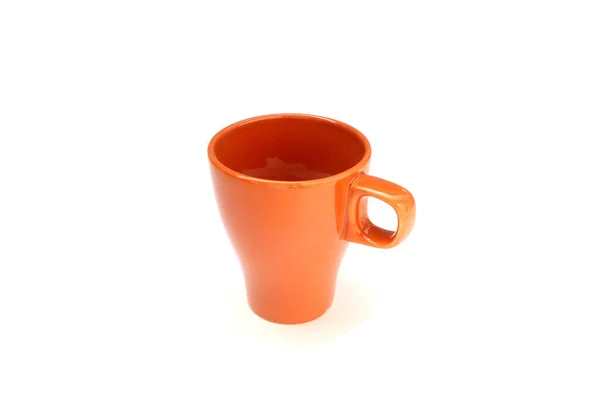 Orange Kopp Mugg Dryck Isolerad Vit Bakgrund — Stockfoto