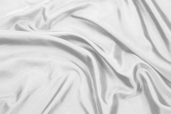 Hladká Elegantní Bílá Hedvábná Tkanina Nebo Saténová Luxusní Textura Může — Stock fotografie