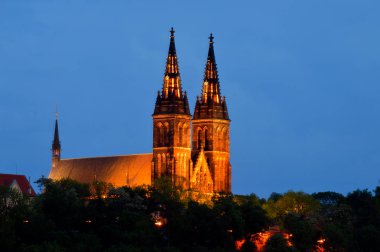 Pohled na Vysahrad v noci 