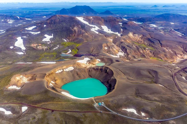 Birdview Vti Crater Krafla Area Iceland — Stock Photo, Image