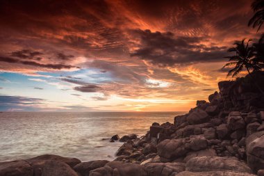 Unawatuna Sri Lanka güzel gün batımı