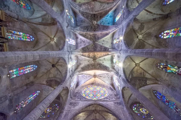Interior of Catherdal la Seu in Palma de Mallorca.