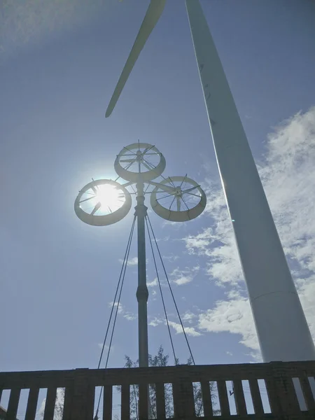 Turbina Eólica Genera Electricidad — Foto de Stock