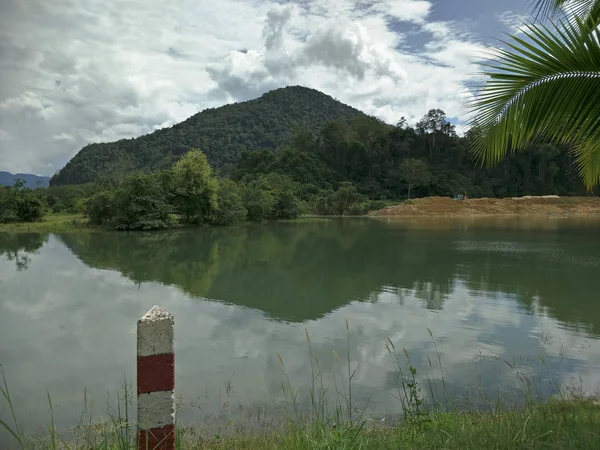 Pequena Barragem Irrigação Sul Rural Tailândia — Fotografia de Stock