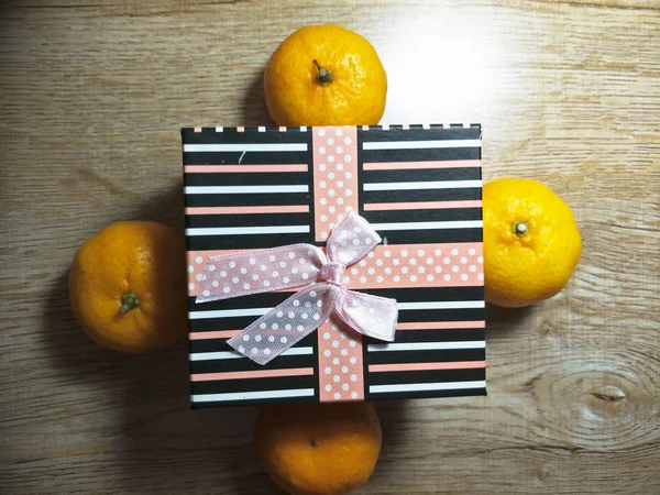 Gift Box Orange Celebration — Stock Photo, Image