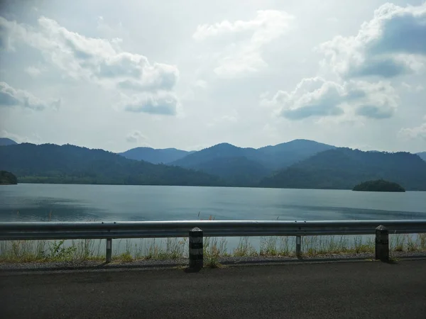 Vue Sur Route Rurale Barrage — Photo