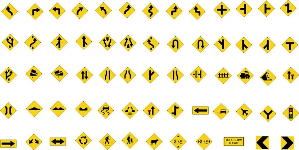 Yüksek Kaliteli Trafik Işaretleri Sarı — Stok Vektör