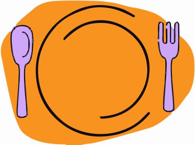 Beyaz arka plan üzerinde yemek işareti vektör