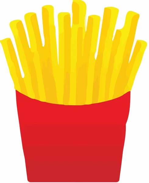 French Fries Vector White Background — Stock Vector