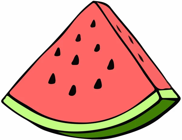 Wassermelone Vektor Auf Weißem Hintergrund — Stockvektor