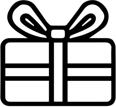 Beyaz arkaplanda bir hediye kutusu simgesi